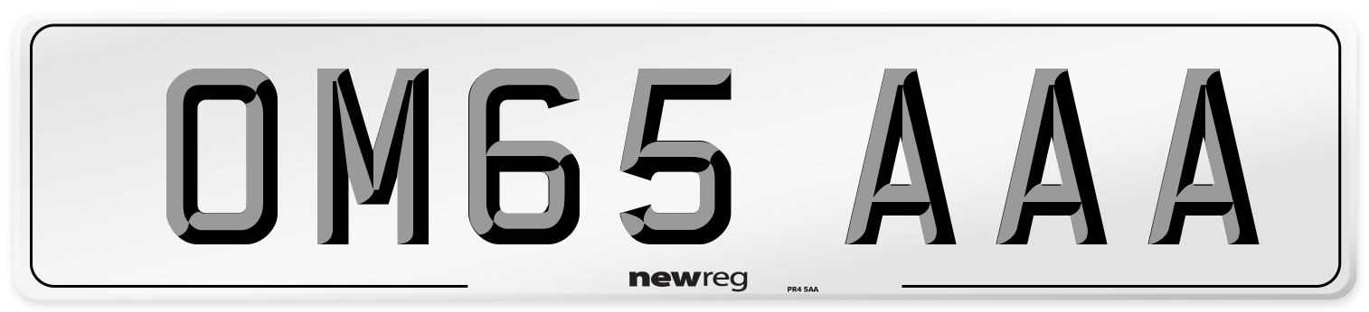 OM65 AAA Number Plate from New Reg